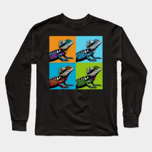 Australian Water Dragon Pop Art - Cool Lizard Long Sleeve T-Shirt